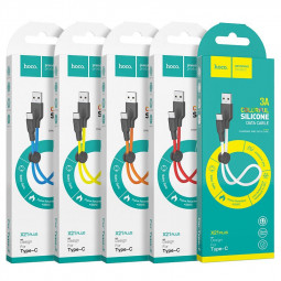 Usb Кабель-зарядка Type-C Hoco X21 Plus 3A 2м мягкий силиконовый красный