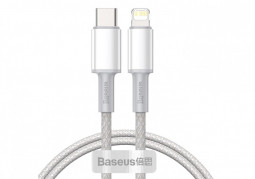 Кабель-зарядка Type-C на Lightning Baseus High Density Braided 20W 1м (CATLGD-02) белый