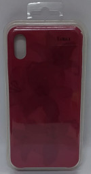 Накладка для i-Phone XS Max Silicone icase с рисунками, бордовый