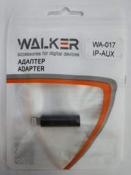 Переходник Walker WA-017 Lightning (папа) на AUX 3.5мм (мама) черный